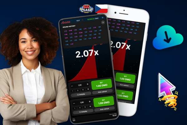 Tři fáze kola Aviator v Bigclash Casino – přijímání sázek, start a vysoký násobitel