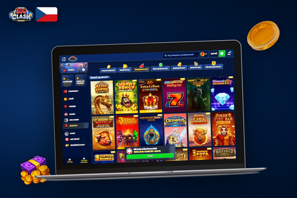 Hráč u stolního počítače s Bigclash Casino v celoobrazovkovém režimu doma